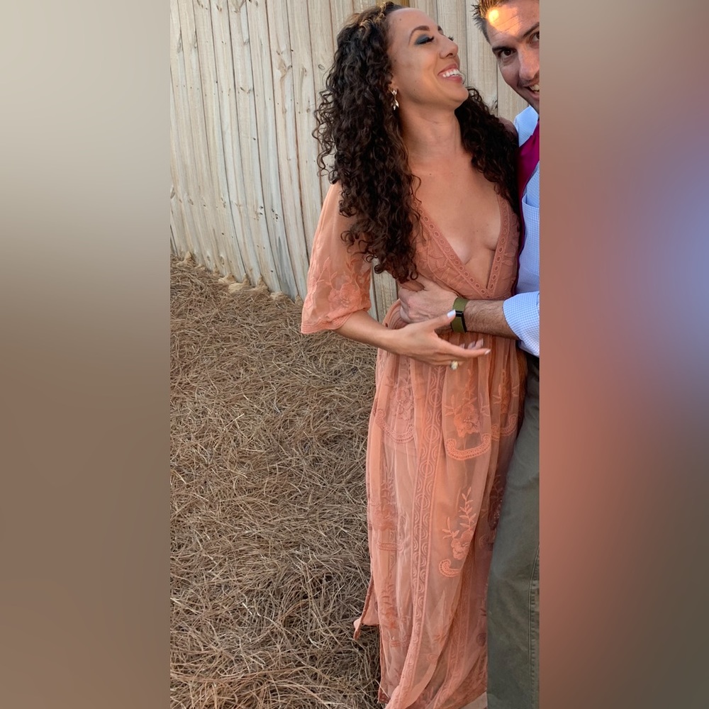 Floral Light pink maxi dress